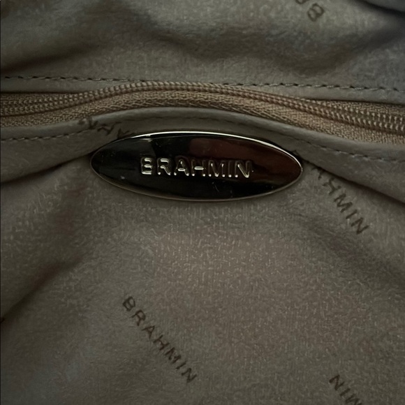 Croc-Embossed Leather Brahmin Purple Tote Bag - Picture 2 of 8